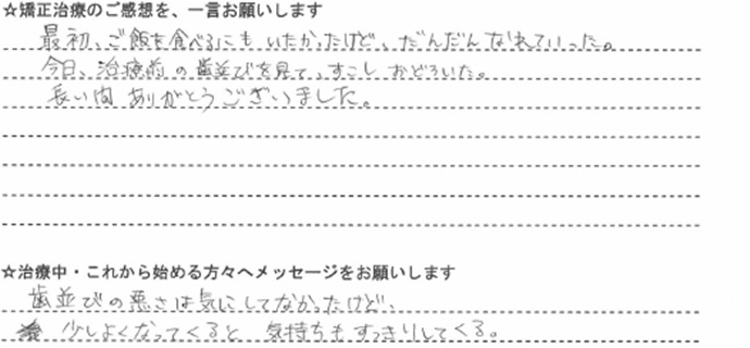 患者さんの声